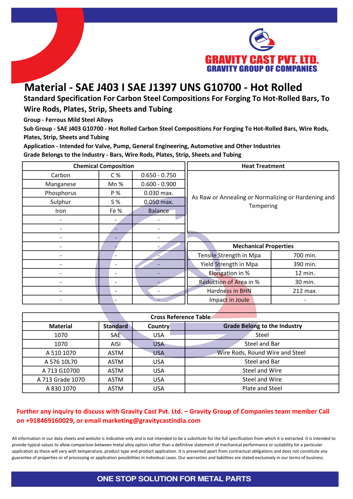 SAE J403 I SAE J1397 UNS G10700 - Hot Rolled.pdf